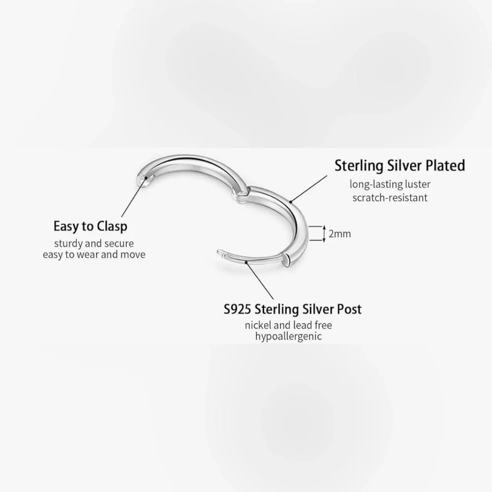 Classic Silver Hoop Earrings Set - Picture 2 of 2